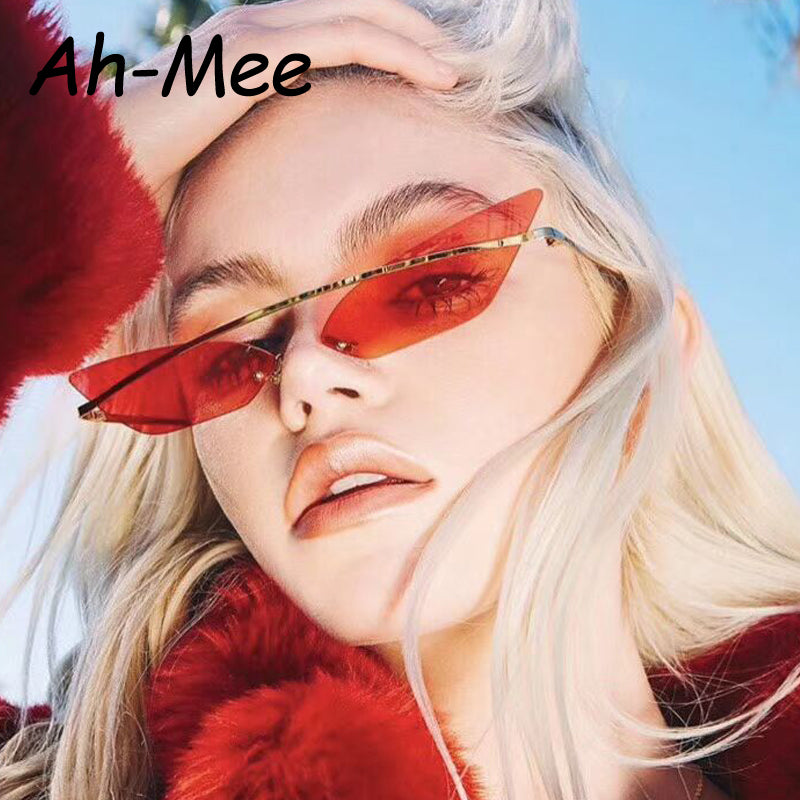 Cool Brand Women Sunglasses Vintage Metal Frame Mirror Ladies Trend Triangle Glasses