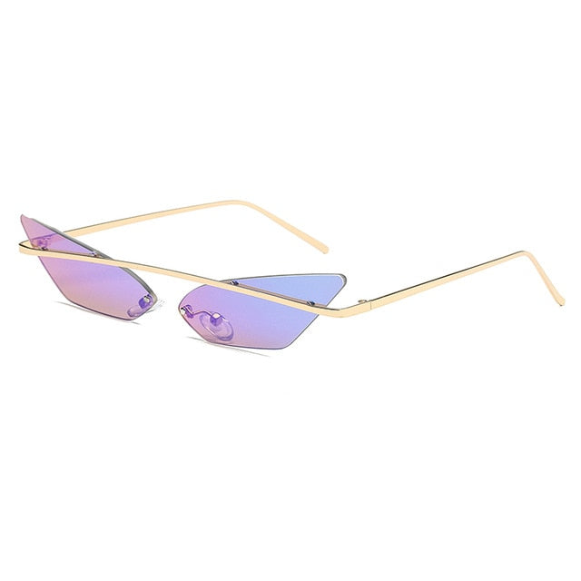 Cool Brand Women Sunglasses Vintage Metal Frame Mirror Ladies Trend Triangle Glasses