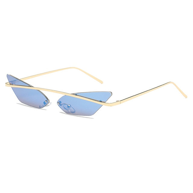 Cool Brand Women Sunglasses Vintage Metal Frame Mirror Ladies Trend Triangle Glasses