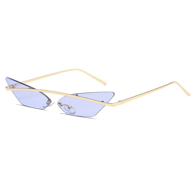 Cool Brand Women Sunglasses Vintage Metal Frame Mirror Ladies Trend Triangle Glasses