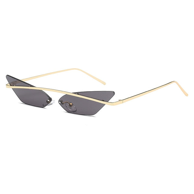 Cool Brand Women Sunglasses Vintage Metal Frame Mirror Ladies Trend Triangle Glasses