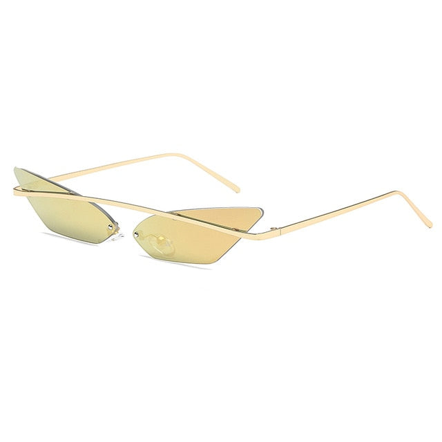 Cool Brand Women Sunglasses Vintage Metal Frame Mirror Ladies Trend Triangle Glasses