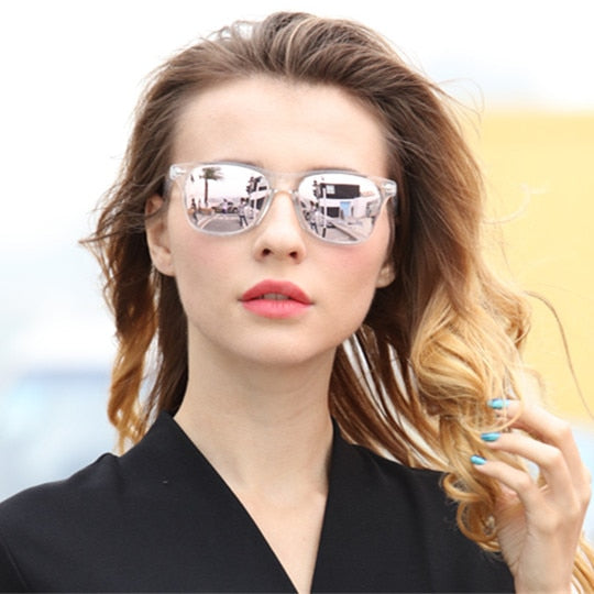 Long Goalkeeper Mirror Reflective Sunglasses Women Models