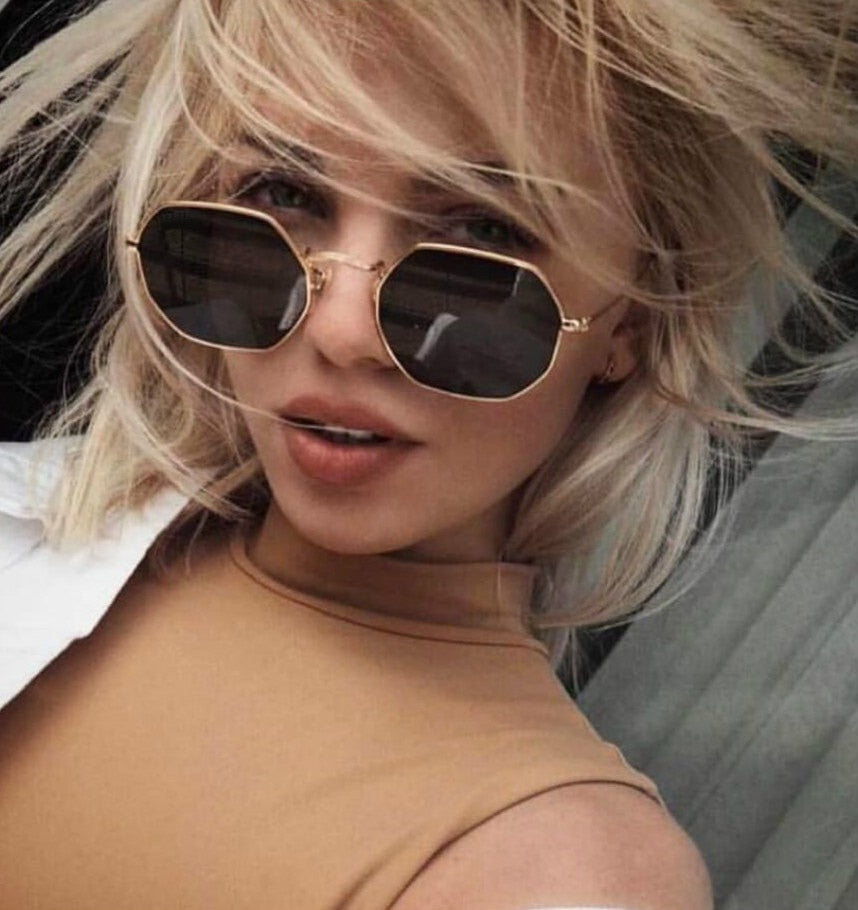 Sunglasses Metal Women Brand Fashion Rimless Clear Ocean Lenses Sunglasses