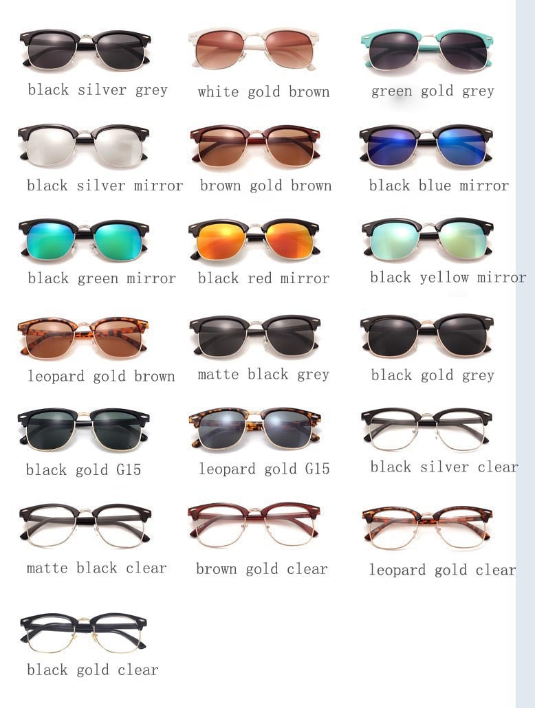 Sunglasses Women Luxury Vintage Semi-Rimless Fashion Mirror Female Rays
