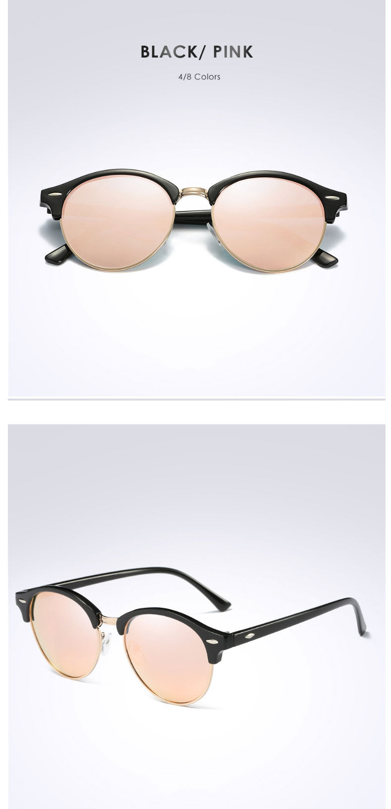 Sunglasses Women Retro Round Mirror Driving Models