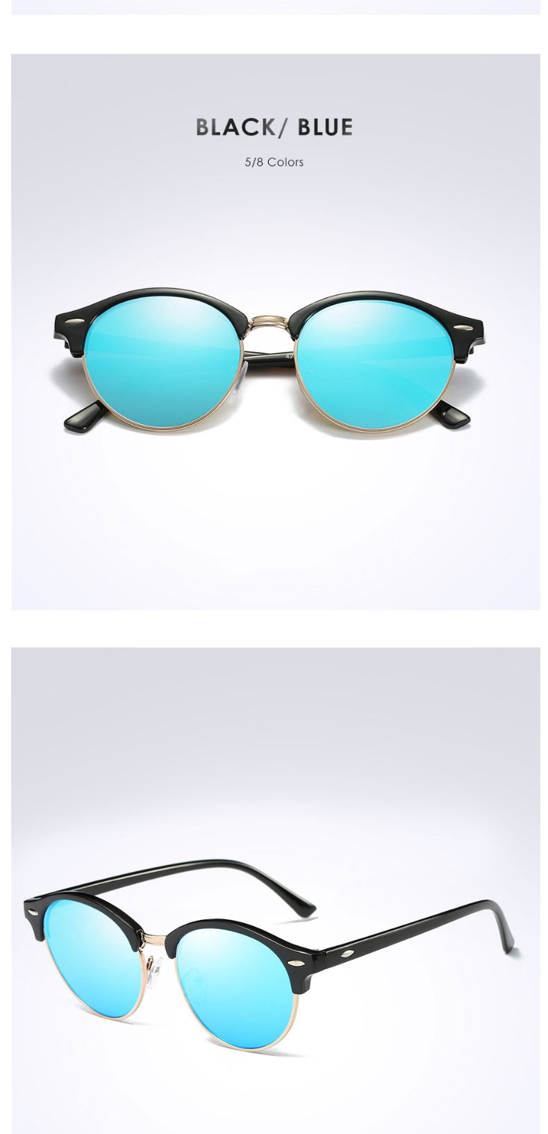 Sunglasses Women Retro Round Mirror Driving Models