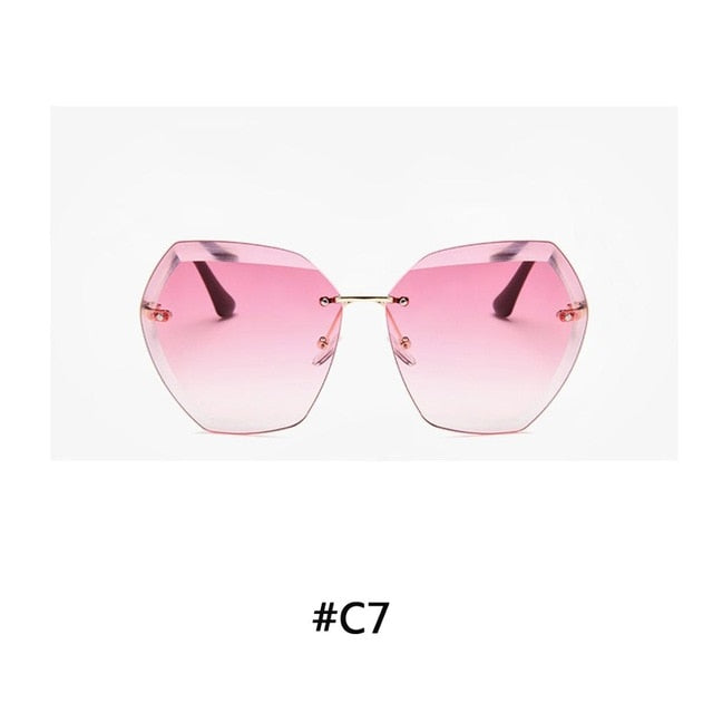 2019 Luxury Vintage Rimless women sunglasses models