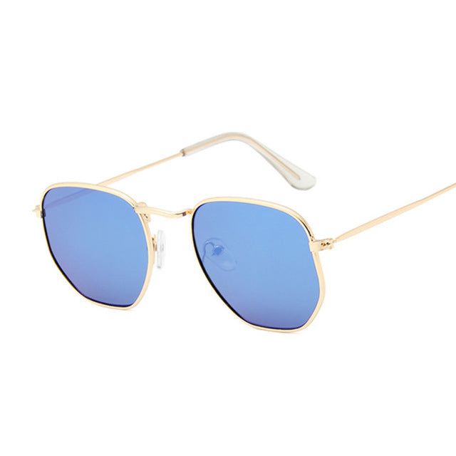 Hexagon Black Sunglasses Women Brand Small Square Frame Driving Fishing