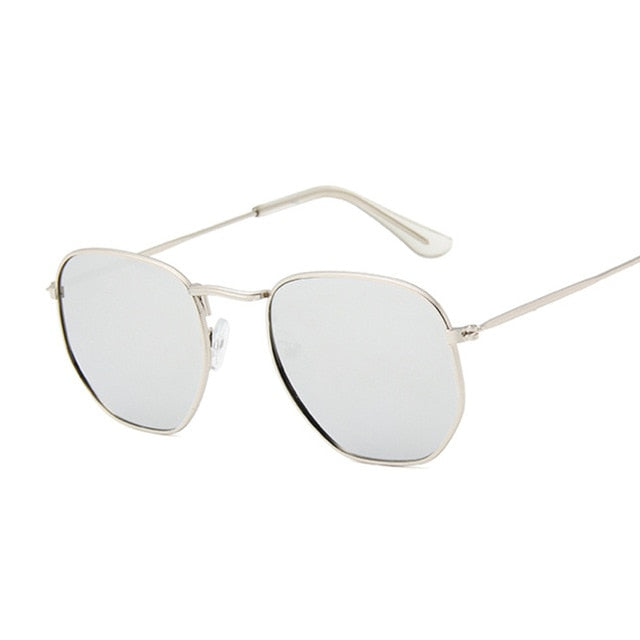 Hexagon Black Sunglasses Women Brand Small Square Frame Driving Fishing
