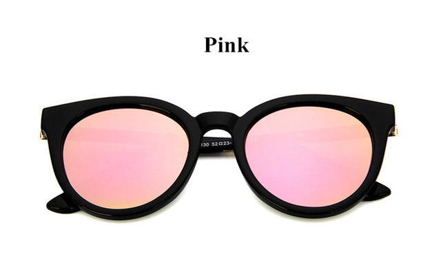 Cat Eye Pink Sunglasses Women Mirror Female Square Sun Glasses Coating Models For Women