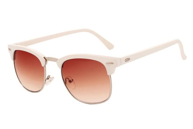 Sunglasses Women Luxury Vintage Semi-Rimless Fashion Mirror Female Rays