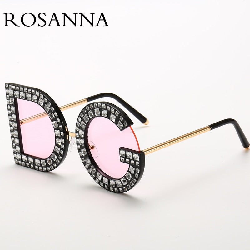 2019 New Diamond Oversized Round Sunglasses Women Luxury