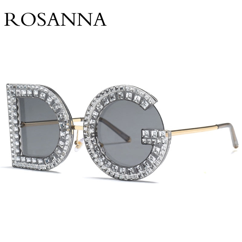 2019 New Diamond Oversized Round Sunglasses Women Luxury