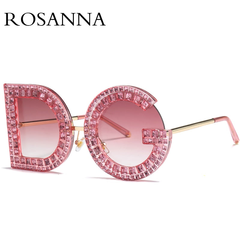2019 New Diamond Oversized Round Sunglasses Women Luxury