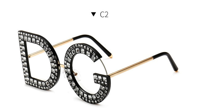 2019 New Diamond Oversized Round Sunglasses Women Luxury