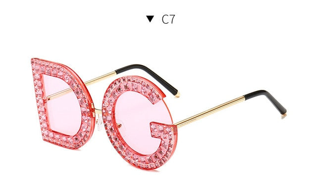 2019 New Diamond Oversized Round Sunglasses Women Luxury