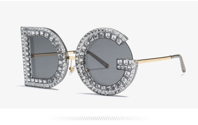 2019 New Diamond Oversized Round Sunglasses Women Luxury