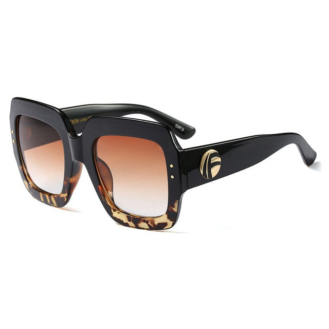 New Oversized Square Sunglasses Women Brand Red Green Models