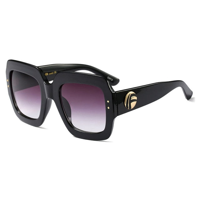 New Oversized Square Sunglasses Women Brand Red Green Models
