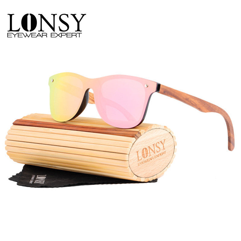 Retro Wood Bamboo Sunglass Women  Brand Design Vintage Sunglasses For Women