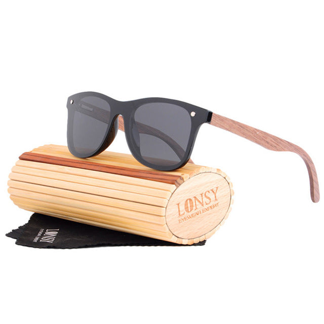 Retro Wood Bamboo Sunglass Women  Brand Design Vintage Sunglasses For Women