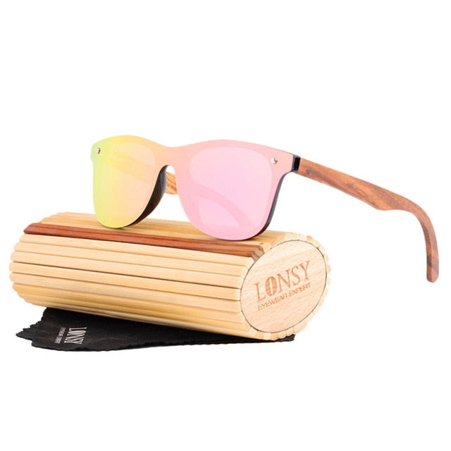 Retro Wood Bamboo Sunglass Women  Brand Design Vintage Sunglasses For Women