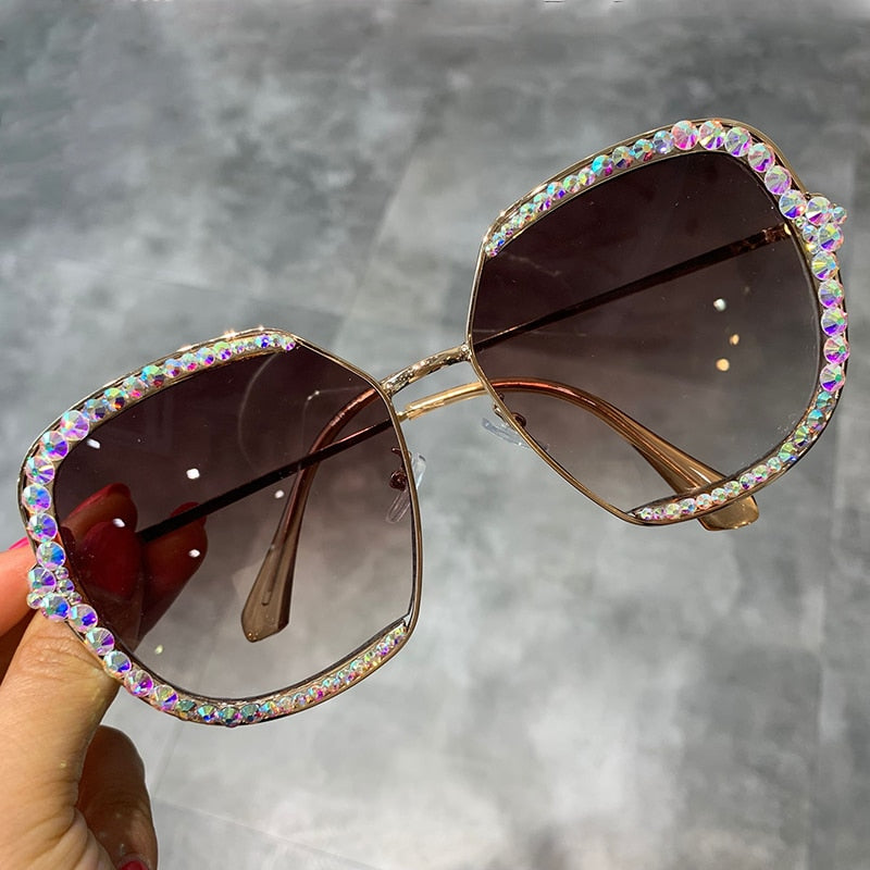 2019 Sunglasses Women Luxury Square Sunglasses Clear Lens Oversized