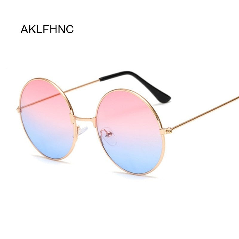 New Fashion Candy Round Mirror Sunglasses Women Luxury Original Design Black