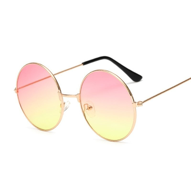 New Fashion Candy Round Mirror Sunglasses Women Luxury Original Design Black