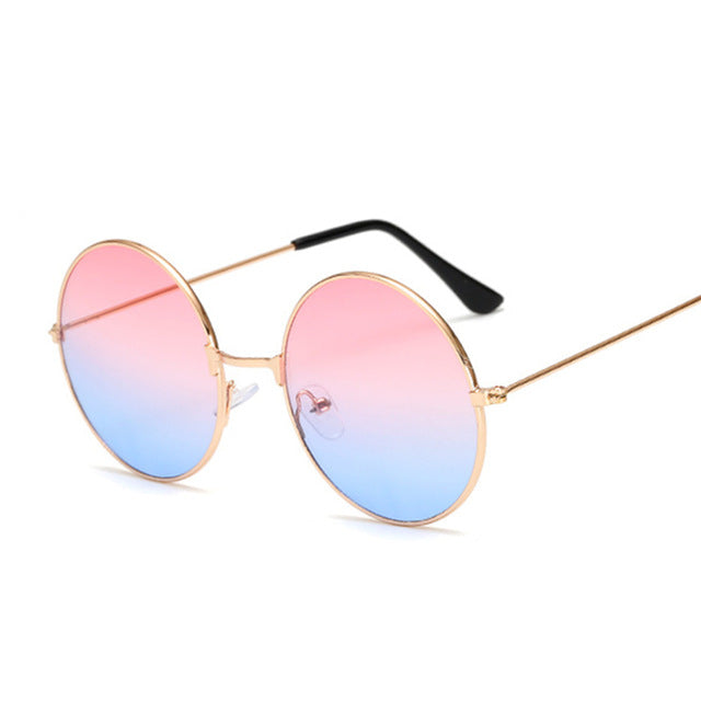New Fashion Candy Round Mirror Sunglasses Women Luxury Original Design Black