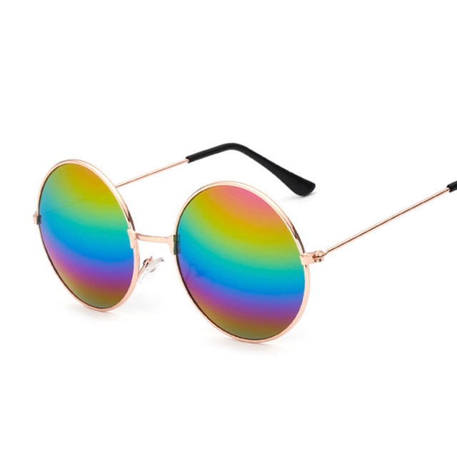New Fashion Candy Round Mirror Sunglasses Women Luxury Original Design Black