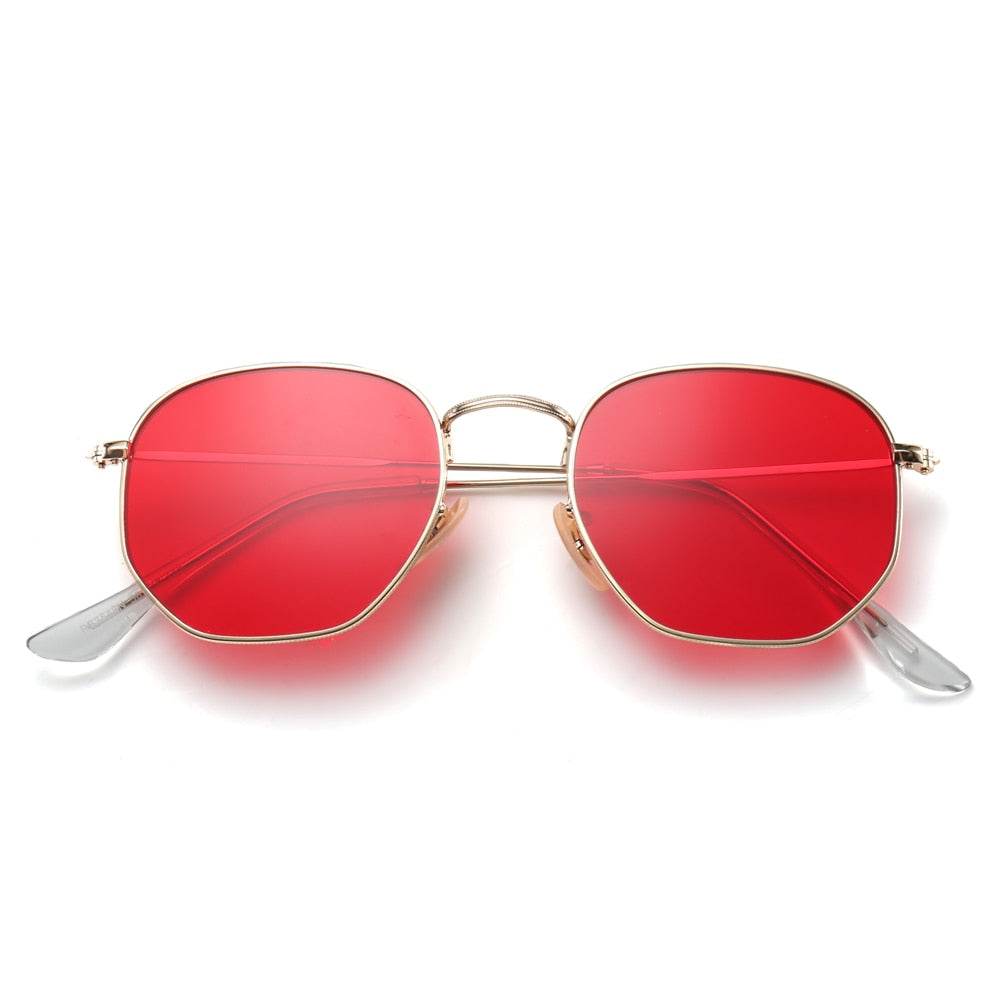 Square Sunglasses Clear Lens Metal Frame Small Sunglasses for Women Models