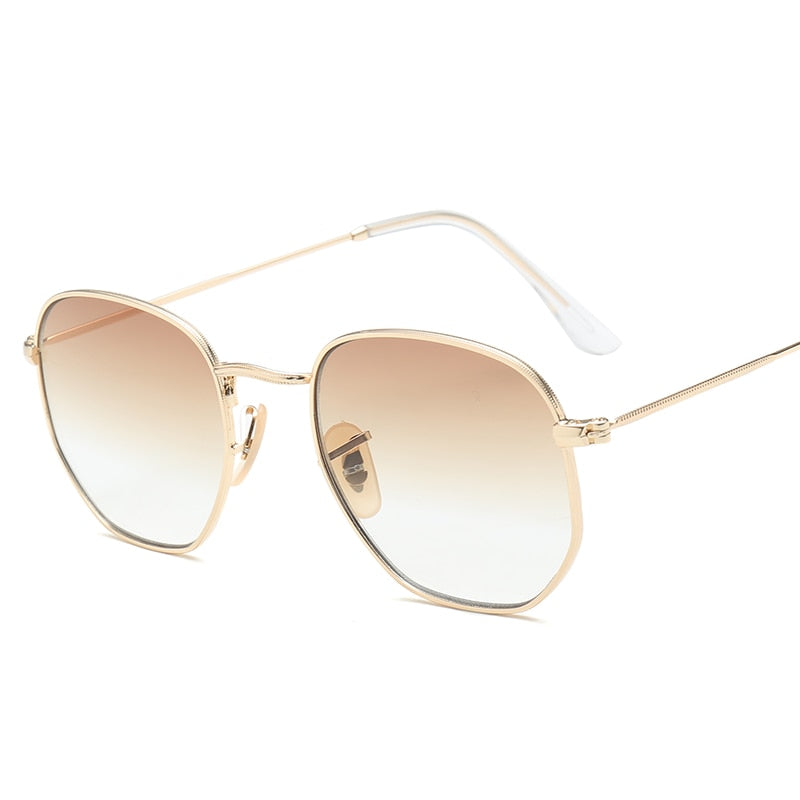 Square Sunglasses Clear Lens Metal Frame Small Sunglasses for Women Models