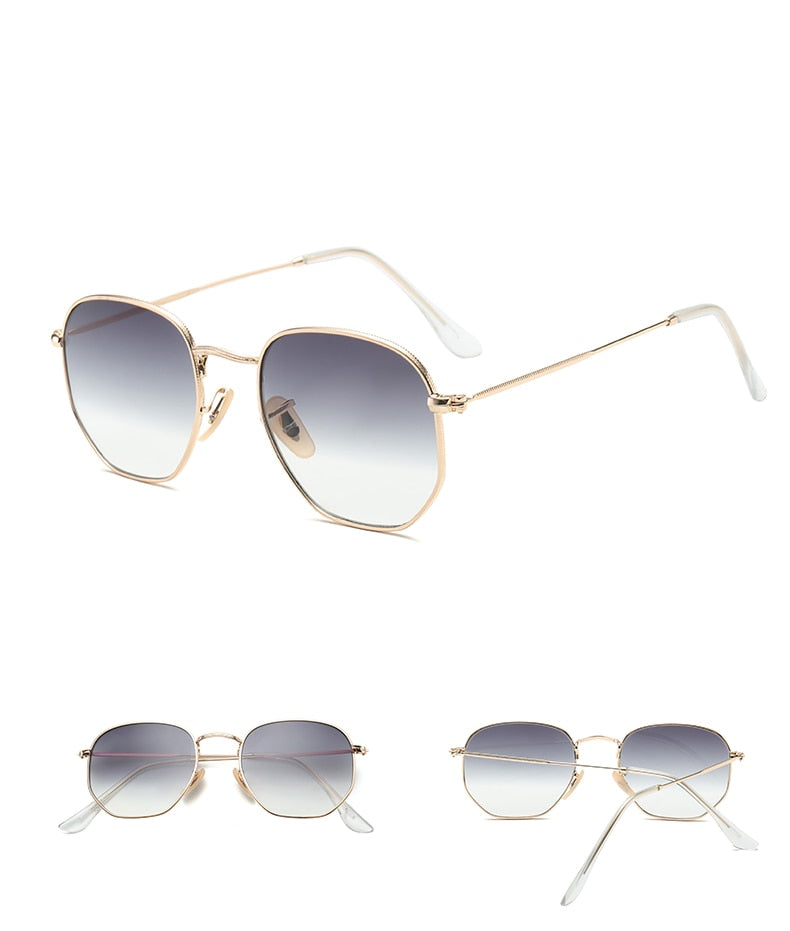 Square Sunglasses Clear Lens Metal Frame Small Sunglasses for Women Models