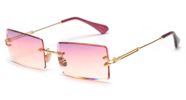 Fashion Rimless Sunglasses Women Accessories Rectangle