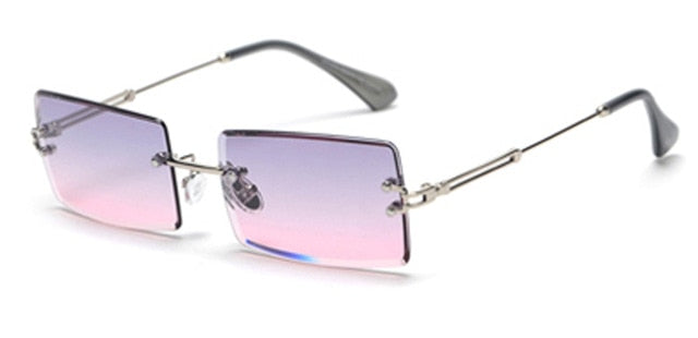 Fashion Rimless Sunglasses Women Accessories Rectangle