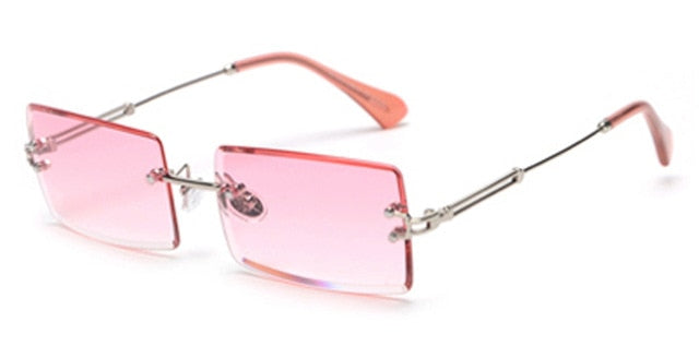 Fashion Rimless Sunglasses Women Accessories Rectangle