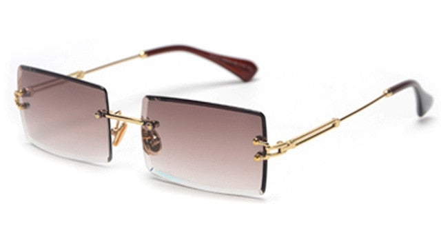 Fashion Rimless Sunglasses Women Accessories Rectangle