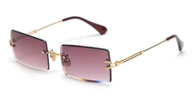 Fashion Rimless Sunglasses Women Accessories Rectangle