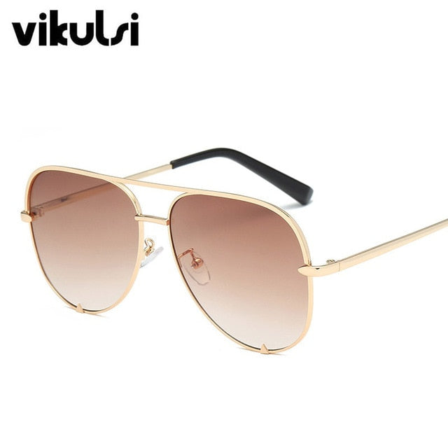 Black Sunglasses Silver Mirror Metal Pilot Sunglasses Women Top Fashion Eyewear