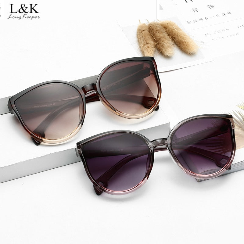 Long Keeper Cat Eye Sunglasses Women Men Glasses Retro Sun Glasses Female Eyewear