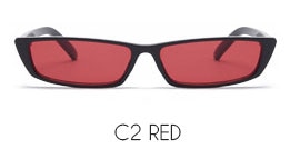 Sunglasses Women Fashion Small Rectangular Frame Black Red Cat Eyes