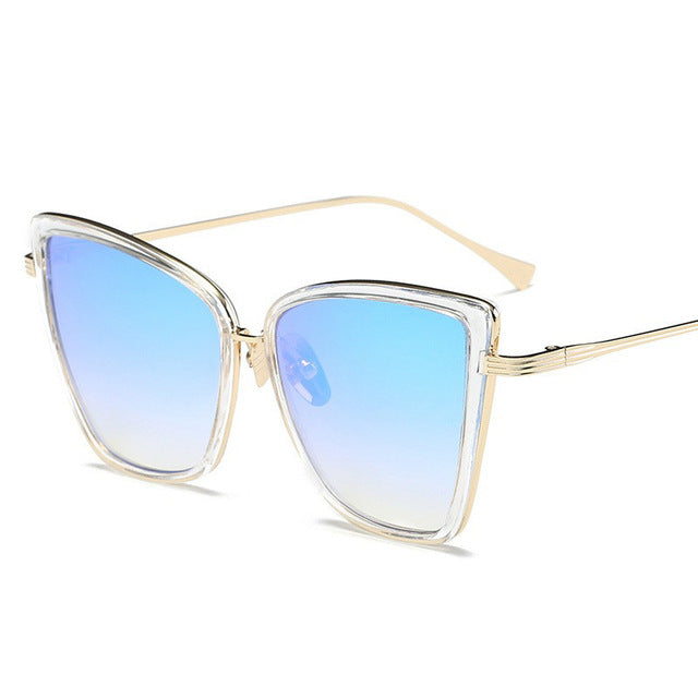 Cat Eye Sunglasses Women Gradient Lens Sunglasses Vintage Metal Models 2019
