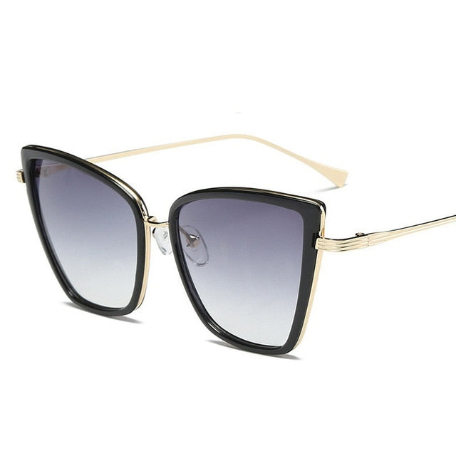 Cat Eye Sunglasses Women Gradient Lens Sunglasses Vintage Metal Models 2019