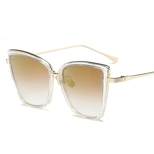 Cat Eye Sunglasses Women Gradient Lens Sunglasses Vintage Metal Models 2019