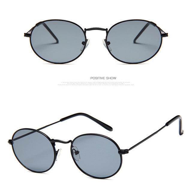 2019 Small Frame Sunglasses Women Oval Metal Sunglasses Models