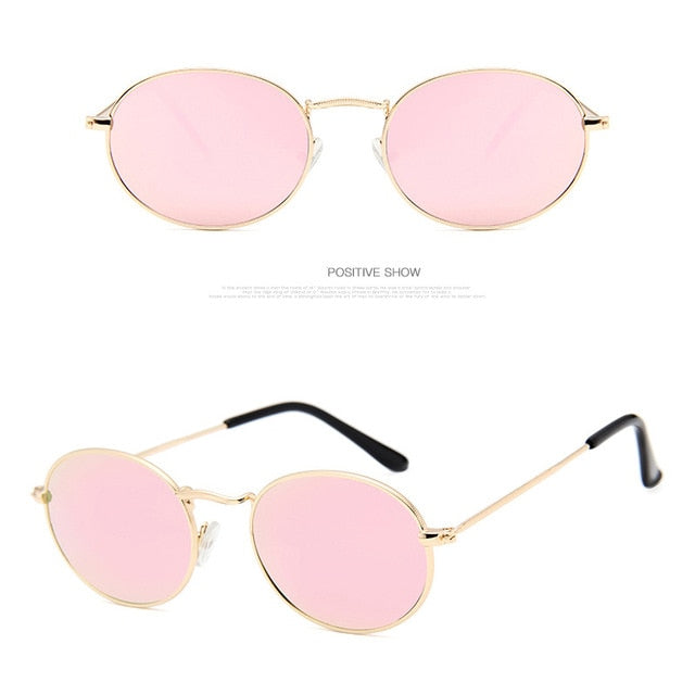 2019 Small Frame Sunglasses Women Oval Metal Sunglasses Models